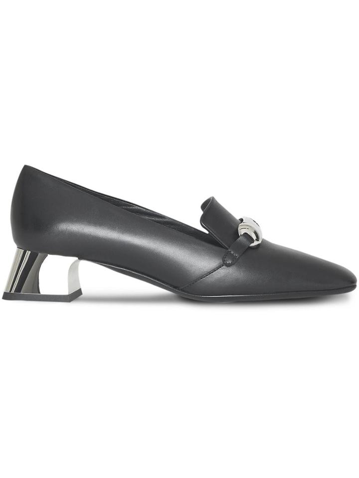 Burberry Studded Bar Detail Leather Pumps - Black
