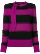 Marc Jacobs Striped Knit Jumper - Pink