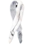 Oscar De La Renta Fox Fur Stole, Women's, White, Silk/fox Fur