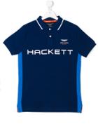 Hackett Kids Logo Print Polo Shirt - Blue
