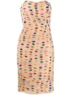 Retrofete Draped Strapless Dress - Neutrals
