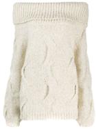 Snobby Sheep Off The Shoulder Sweater - White