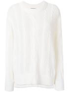 N.peal Multi Cable Box Sweater - White