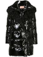 Yves Salomon Hooded Fur-trimmed Coat - Black