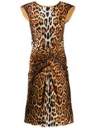 Christian Dior Pre-owned 2000s Gathered Leopard Dress - Neutrals