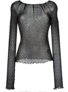 Mm6 Maison Margiela Open Knit Jumper, Women's, Size: M, Black, Polyamide/spandex/elastane