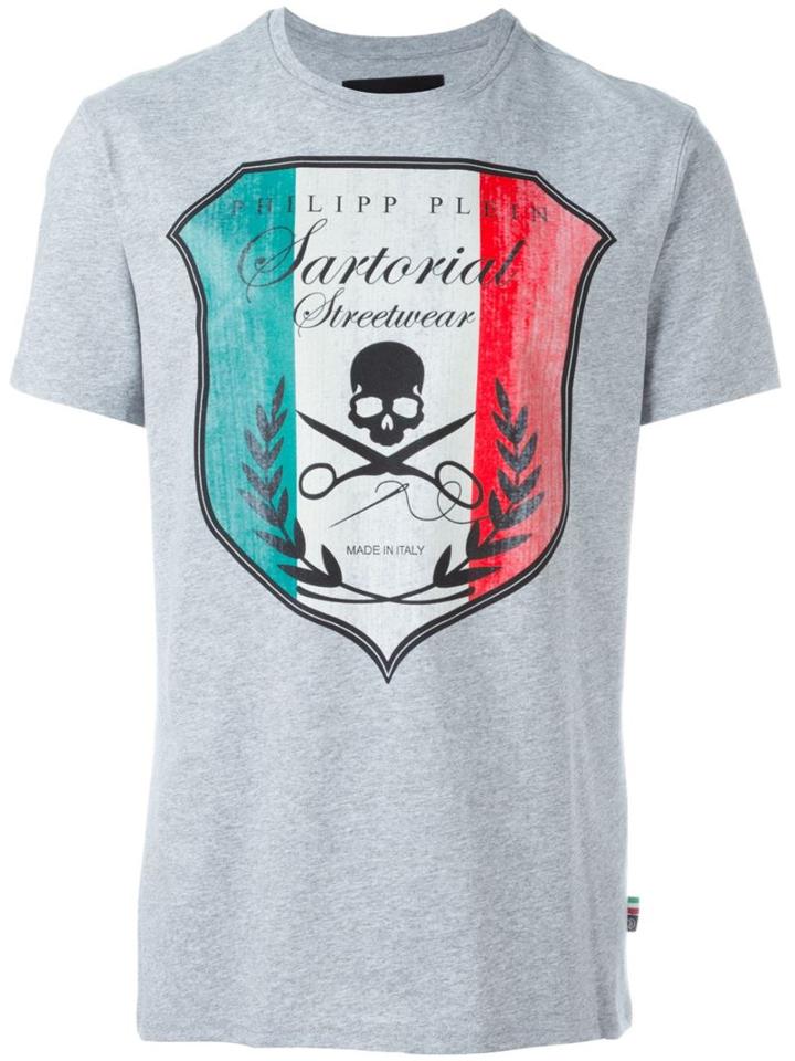 Philipp Plein 'conway' T-shirt, Men's, Size: Medium, Grey, Cotton/polyester
