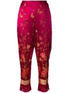 Jean Paul Gaultier Vintage Floral Print Cropped Trousers - Red