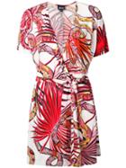 Just Cavalli - Snake Print Wrap Dress - Women - Viscose - 40, Red, Viscose