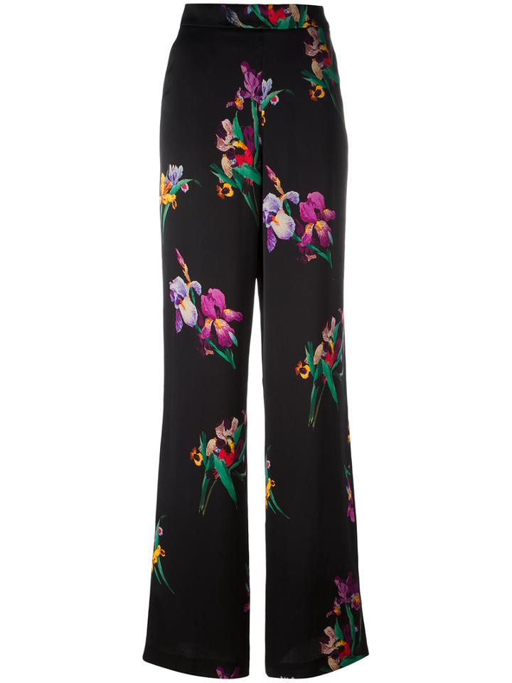 Etro Floral Print Palazzo Pants, Women's, Size: 42, Black, Viscose