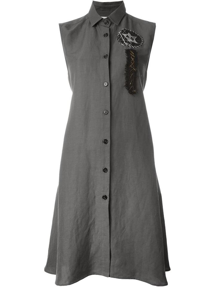 Heikki Salonen Bell Dress With Side Straps, Women's, Size: M, Grey, Linen/flax/cupro