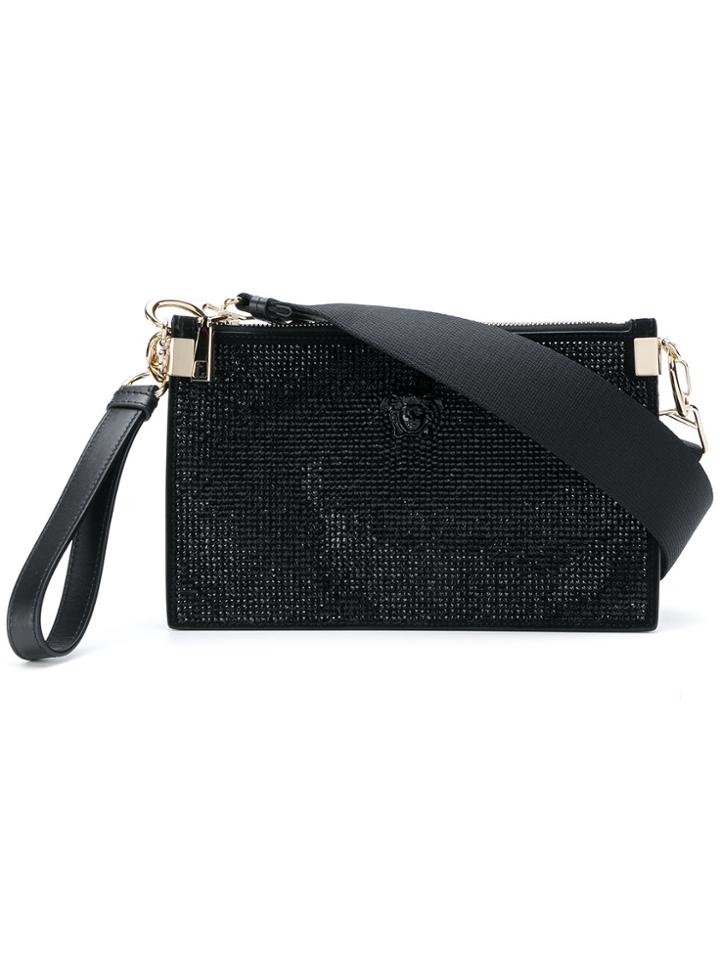 Versace Diamante Medusa Wristlet Clutch - Black