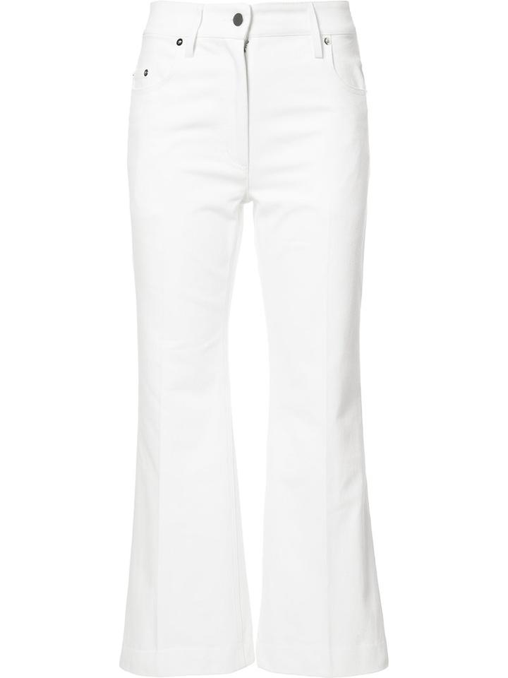Calvin Klein Cropped Trousers, Women's, Size: 2, White, Cotton