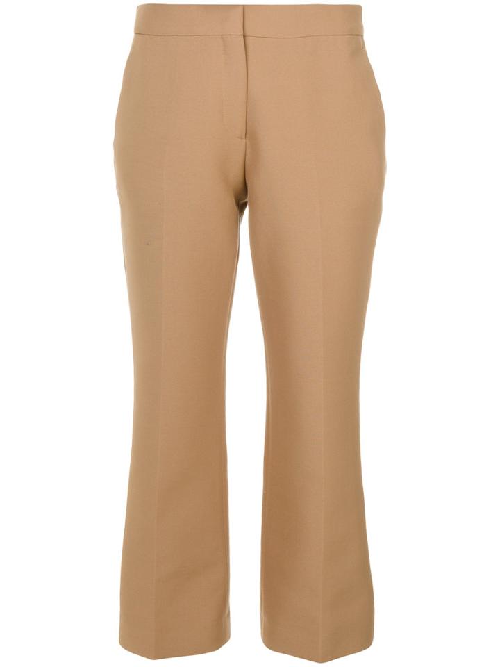 No21 - Cropped Trousers - Women - Cotton - 42, Brown, Cotton
