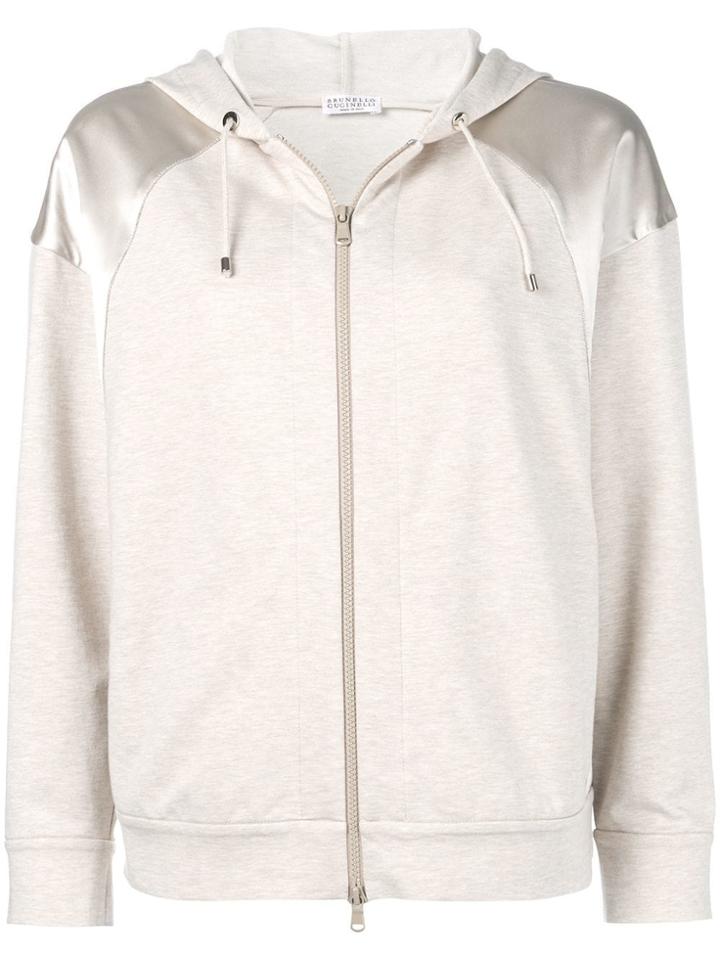 Brunello Cucinelli Zipped Hooded Jacket - Neutrals
