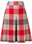 Bottega Veneta Checked A-line Skirt - Red