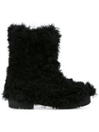Saint Laurent Fur Boots - Black