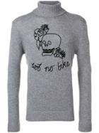 John Richmond Embroidered Turtleneck Jumper - Grey