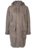 Closed Long Sleeved Parka - Nude & Neutrals