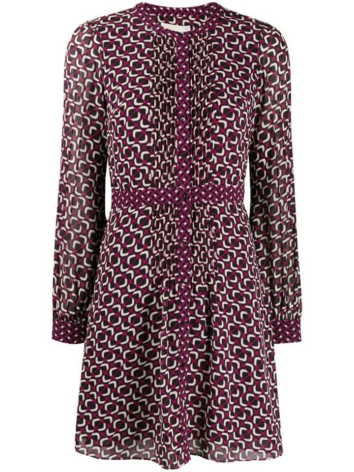 Michael Michael Kors Geometric Georgette Shirt Dress - Purple