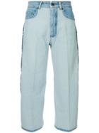 No21 Cropped Contrast Jeans - Blue