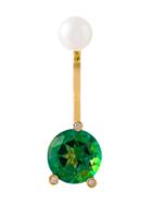 Delfina Delettrez 'magic Triangle' Topaz, Diamond And Pearl Earring -