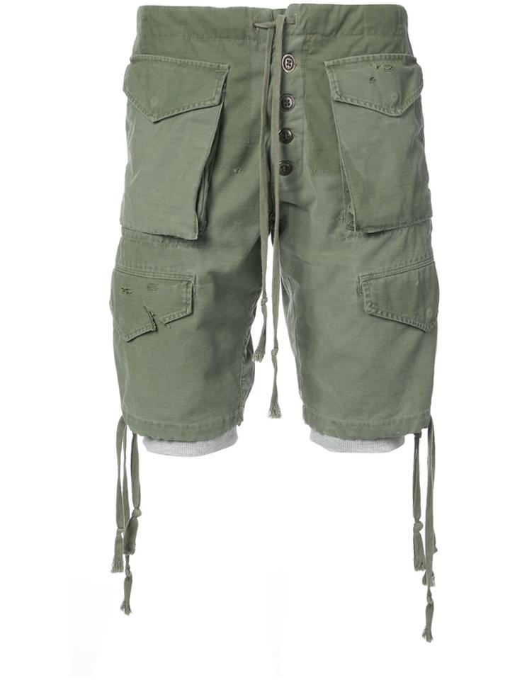 Greg Lauren Cargo Shorts - Green