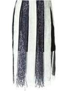 Aviù Fringed Glitter Stripes Skirt