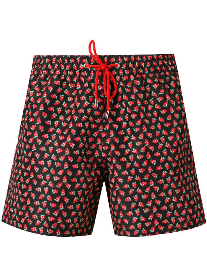 Paul Smith Printed Drawstring Swim Shorts, Men's, Size: Xl, Black, Polyester/recycled Polyester