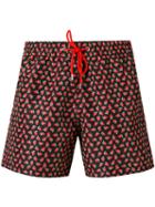 Paul Smith Printed Drawstring Swim Shorts, Men's, Size: Xl, Black, Polyester/recycled Polyester