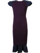 Sacai Knitted Panelled Dress, Women's, Size: 3, Pink/purple, Wool