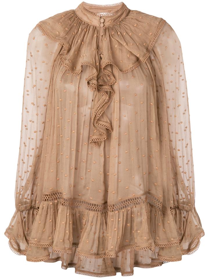 Zimmermann Frill Trimmed Blouse - Nude & Neutrals