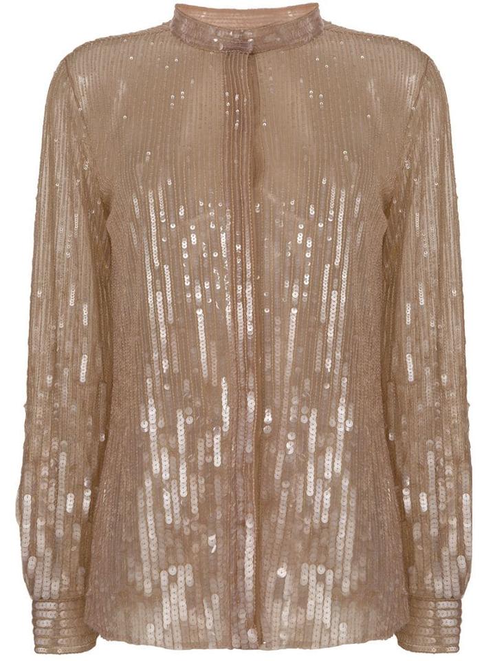 Alberta Ferretti Sequin Embellished Shirt - Neutrals