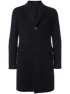 Tagliatore Classic Mid Coat, Men's, Size: 50, Blue, Alpaca/virgin Wool/cupro