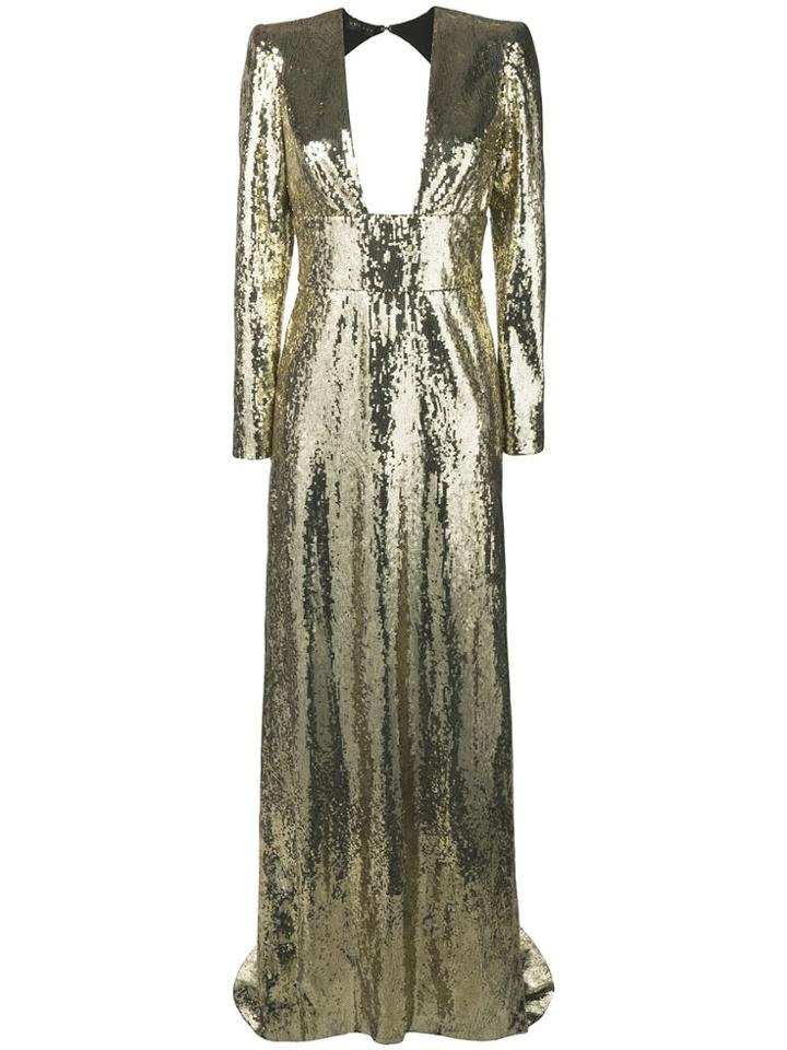Dundas Open-back Sequined Gown - Gold