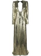 Dundas Open-back Sequined Gown - Gold