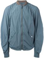 Kolor Ruched-sleeve Bomber Jacket, Men's, Size: 5, Blue, Cotton/polyester