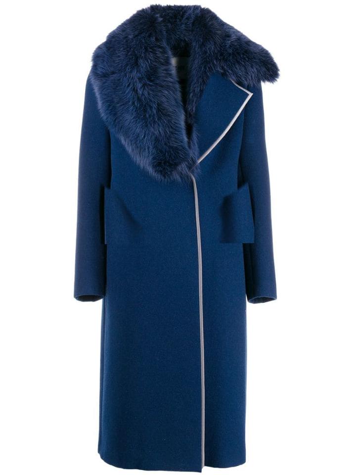 Fendi Fox-fur Collar Coat - Blue