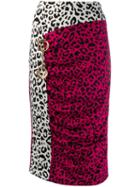 Cavalli Class Leopard Print Pencil Skirt - Pink