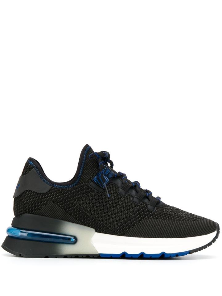 Ash Lamé Lace-up Sneakers - Black