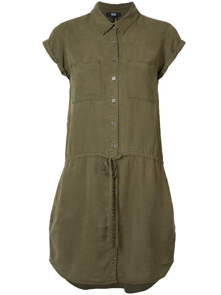 Paige Drawstring Shirt Dress, Women's, Size: Small, Green, Tencel