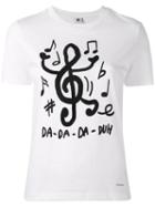 Ps By Paul Smith Song Note Print T-shirt, Women's, Size: Medium, White, Cotton