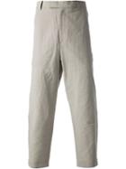 Kris Van Assche Cropped Trousers, Men's, Size: 52, Nude/neutrals, Cotton/linen/flax