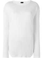 Joseph Curved Hem T-shirt, Women's, Size: S, White, Linen/flax