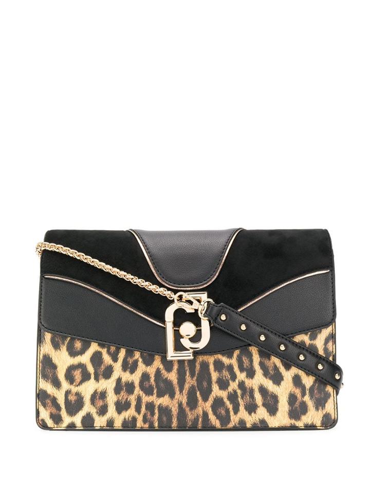 Liu Jo Leopard Print Shoulder Bag - Black