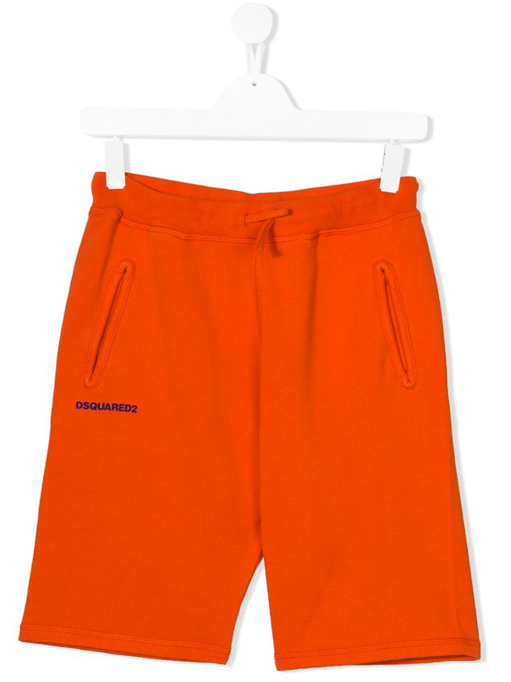 Dsquared2 Kids Logo Print Shorts - Yellow & Orange