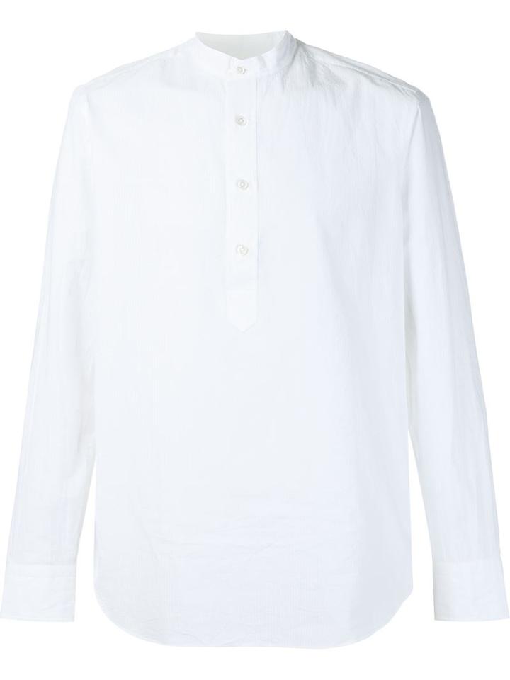 Salvatore Piccolo Band Collar Stripe Shirt