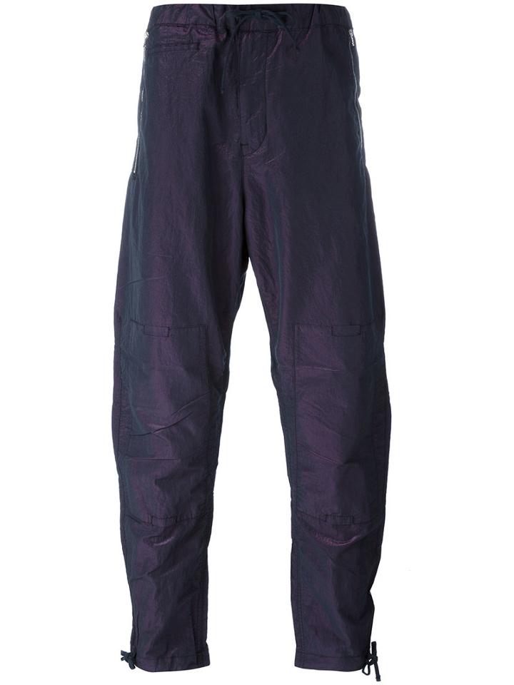 Stone Island Shadow Project - Wrinkled Tapered Trousers - Men - Cotton/polyester - 46, Pink/purple, Cotton/polyester