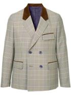 A(lefrude)e Checked Double Breasted Blazer - Grey