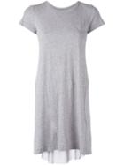 Sacai Draped Insert T-shirt Dress, Women's, Size: 3, Grey, Cotton/polyester/cupro